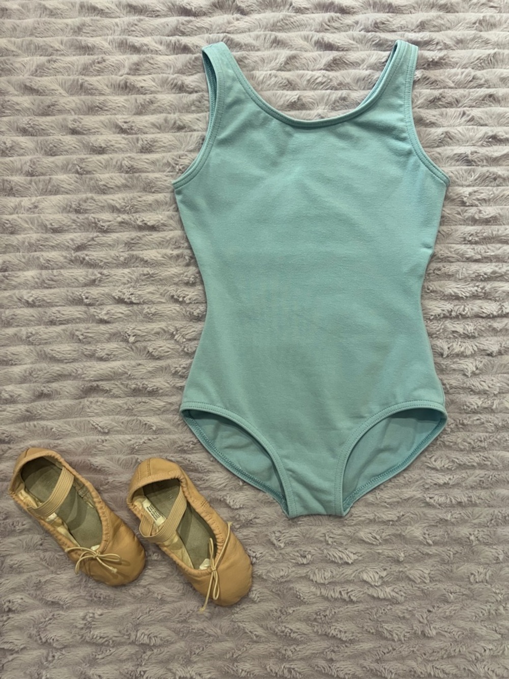 Capezio Ballet Leotard 6-7T + Bloch Dansoft Leather Shoes Girls size 11C